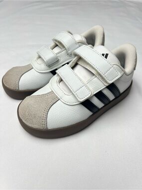adidas VL Court 3.0 White Black Toddler Sneakers 10K